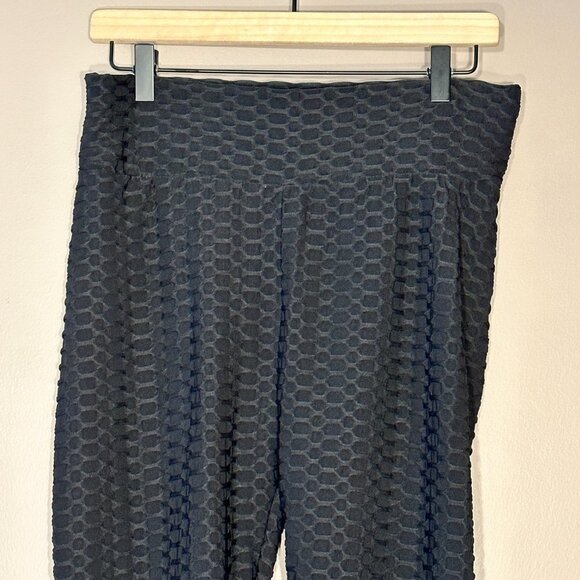 Women's Plus 2 XL Viral TikTok Style Butt Lifting Leggings Black Waffle Scrunch - Picture 6 of 8